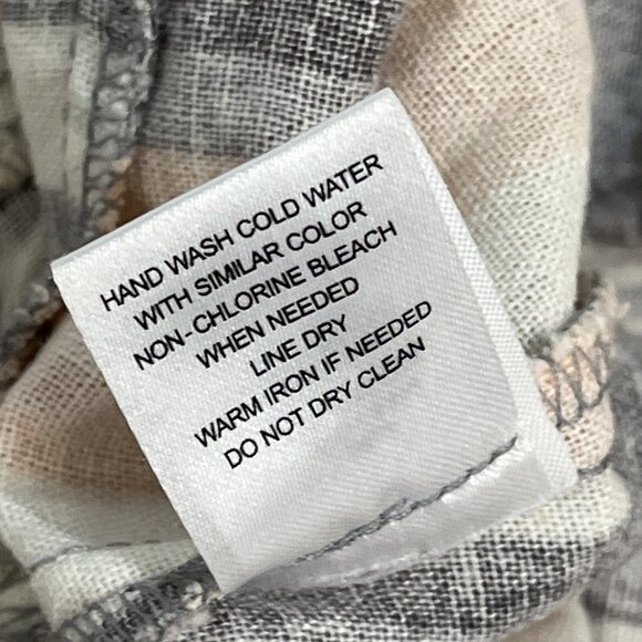 Gypsies & Moondust Jumpsuit L Linen Blend Neutral Striped Wide Leg Strapless - Picture 10 of 11